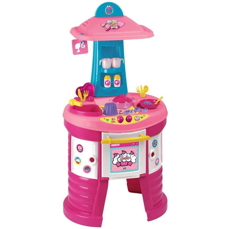 Set de joaca Barbie - Bucatarie si accesorii, 107 cm, roz