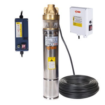 Pompa submersibila Ibo Dambat 4SKM150 cu panou control, 1100W, debit 50l/min, refulare 107m Pompa submersibila Ibo Dambat 4SKM150 cu panou control, 1100W, debit 50l/min, refulare 107m