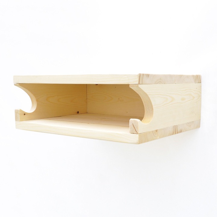 Raft sustinere bicicleta, Nancy Homestore, Airy Wall Shelf, Lemn, Maro, 14 x 28 x 35 cm