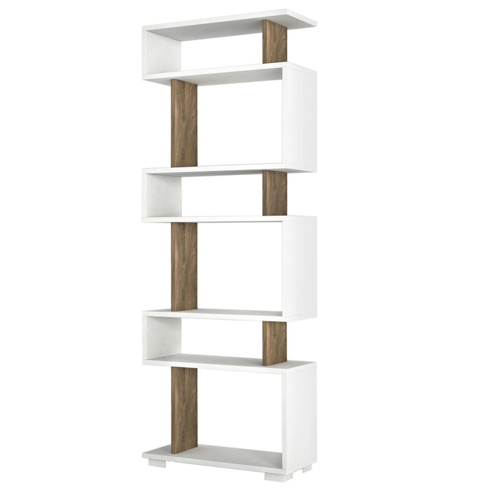 Raft, Nancy Homestore, Austintown Bookcase, Lemn, Alb/Maro, 19.5 x 60 x 165cm