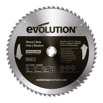 Panza circular pentru lemn 355x25.4x2.8 mm 60T Evolution Wood Panza circular pentru lemn 355x25.4x2.8 mm 60T Evolution Wood