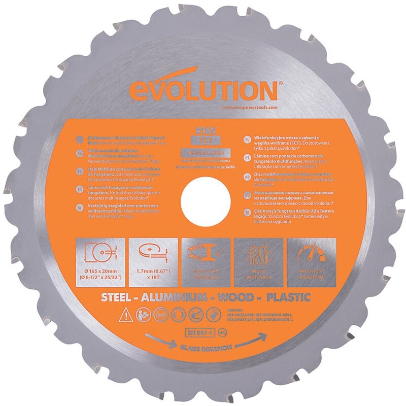 Disc circular multi-material 165x20x1.7 mm 18T Evolution RAGEBLADE165MULTI