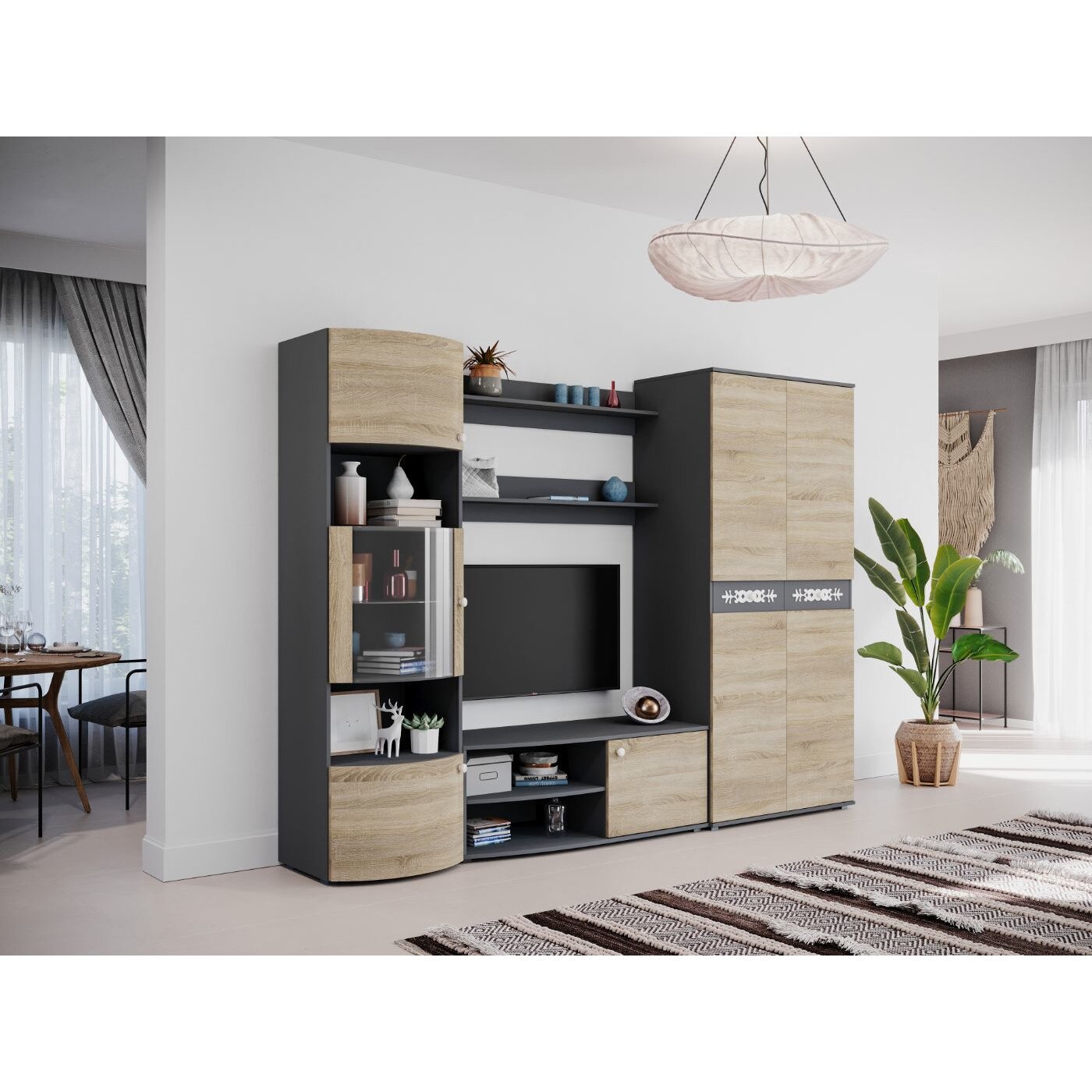 Mobila sufragerie Living Amigo G04 pal melaminat 16mm L 270,3 cm A 52,8 cm H 201,2 cm