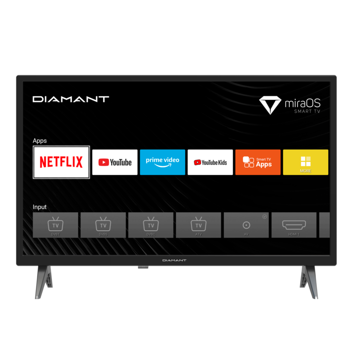 Телевизор Diamant 24HL4330H/B, 24" (60 см), Smart, HD, LED, Клас E