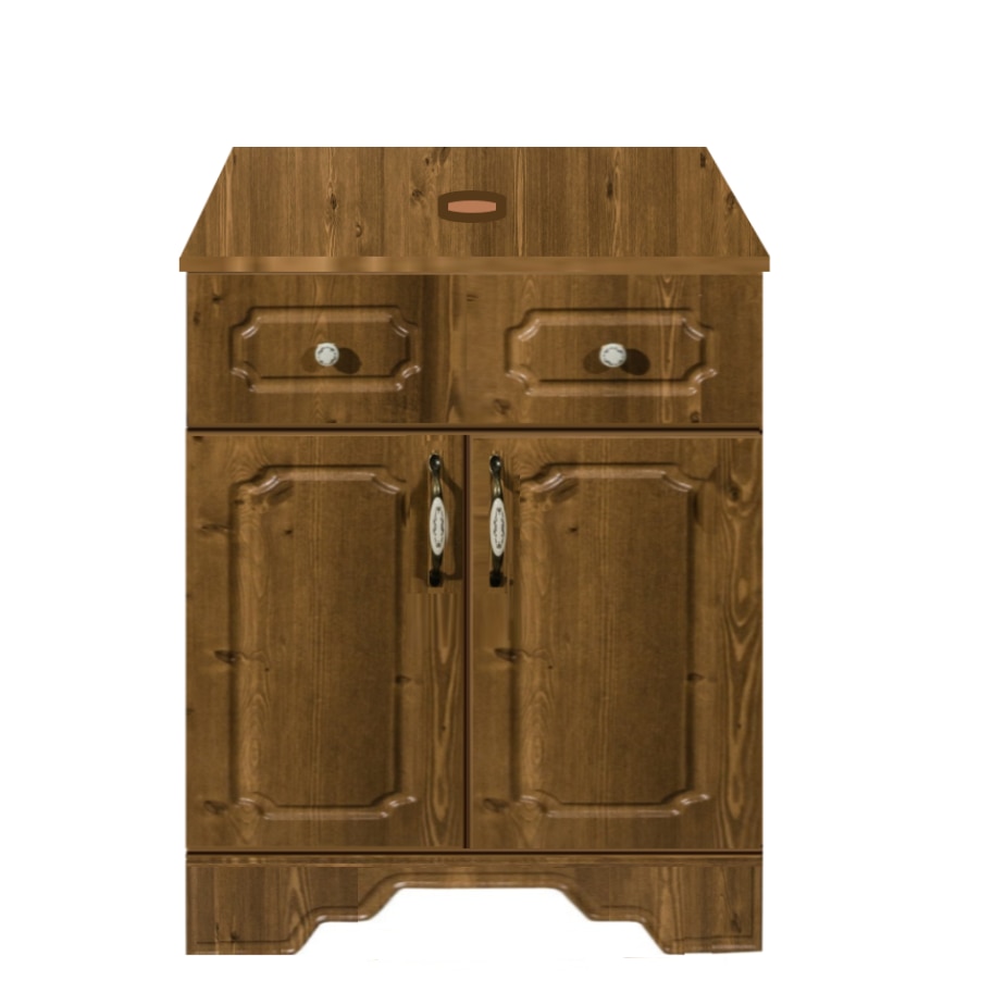 Baza mobilier de baie cu blat Malaga 60 x 65 x 46 cm, pentru lavoare cu montaj pe blat, Cherrywood