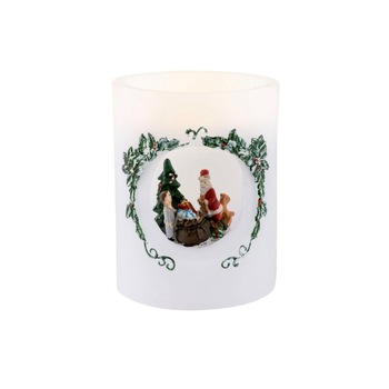 Lumanare decorativa cu LED, motiv de Craciun, 12,5x10 cm Lumanare decorativa cu LED, motiv de Craciun, 12,5x10 cm