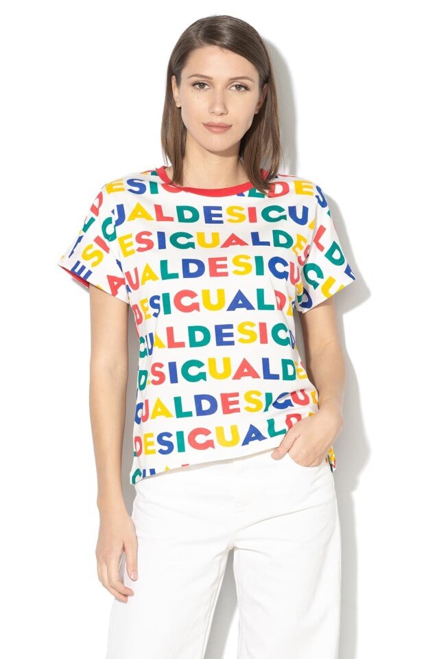 Tricou Desigual 18WWTKXY, Alb, L