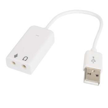 Placa de sunet USB 7.1, adaptor pentru casti si microfon, Alb, TCL-BBL3339 Placa de sunet USB 7.1, adaptor pentru casti si microfon, Alb, TCL-BBL3339