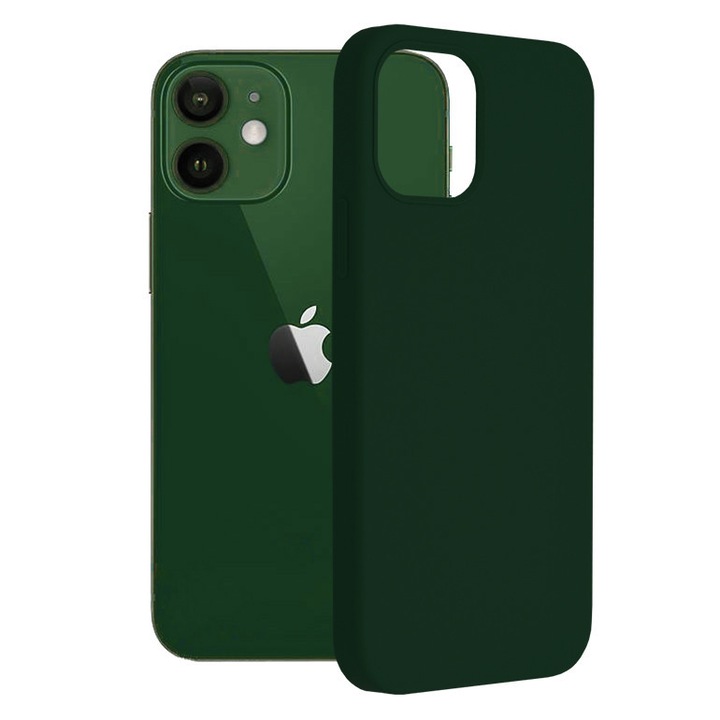 Tok iPhone 12 / 12 Pro-hoz - Techsuit Soft Edge szilikon - sötétzöld