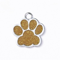 Medalion personalizat, pentru animale de companie, gravat cu numele si numarul de telefon, Auriu, 2,5x2,7 cm