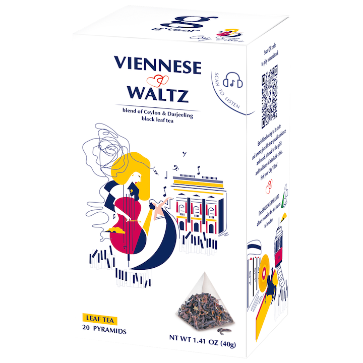 Frunze de ceai negru g’tea! City Vibes Viennese Waltz, 20 pliculete, 40 g