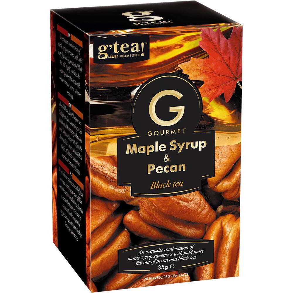 Ceai negru g’tea! Gourmet Premium Collection Maple Syrup & Pecan Nut, 20 pliculete, 35 g
