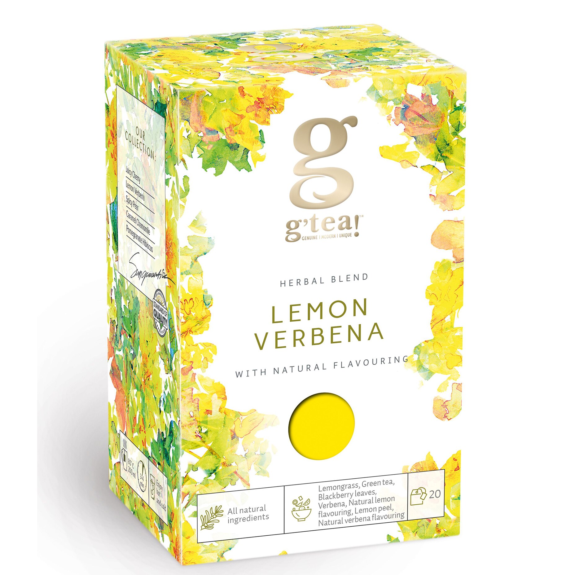 Amestec de plante cu ceai verde g’tea! Herbal Delight Lemon Verbena, 20 pliculete, 35 g