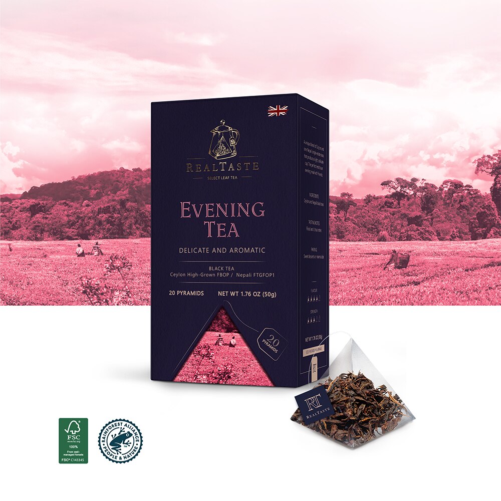 Черен чай Realtaste Evening Tea Black Tea, Произход Цейлон и Непал, 20 ...