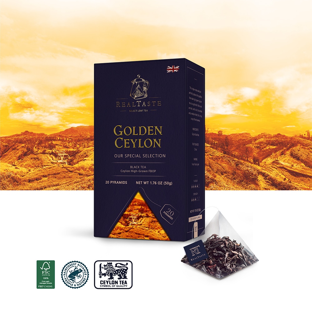 Ceai negru Realtaste Golden Ceylon Black Tea, Origine Ceylon, 20
