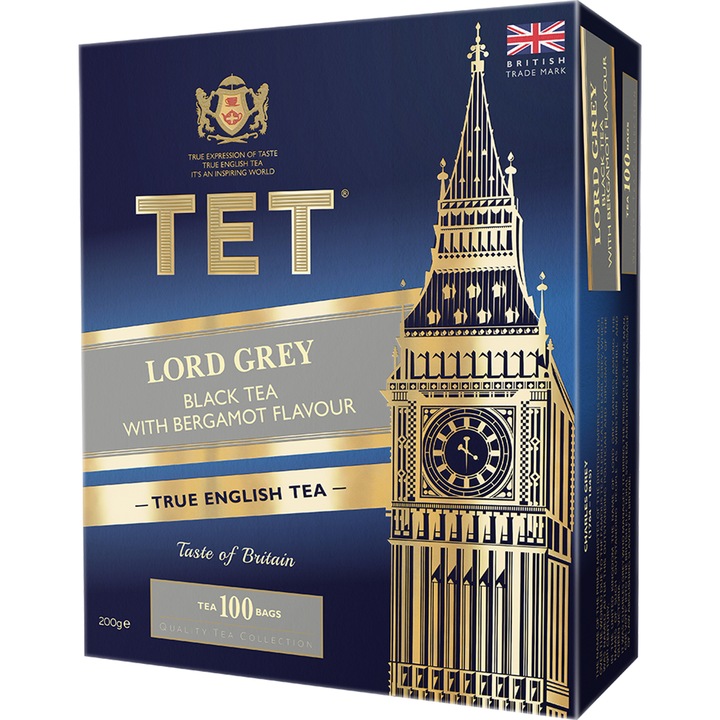 Fekete tea Tet Lord Grey feketetea bergamott ízű, 100 tasak, 200 g