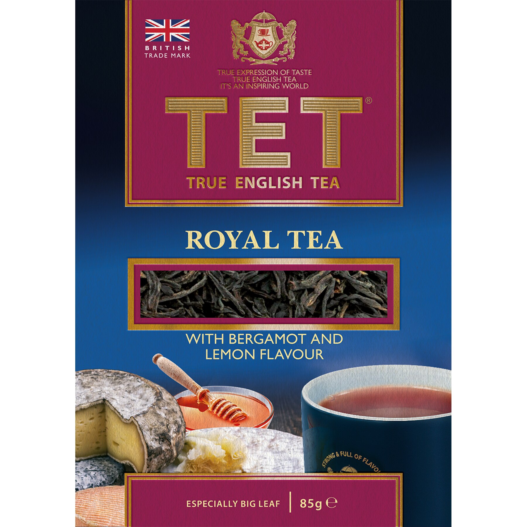 Amestec de ceai negru Tet Royal Tea cu aroma de lamaie si bergamota, 85 g