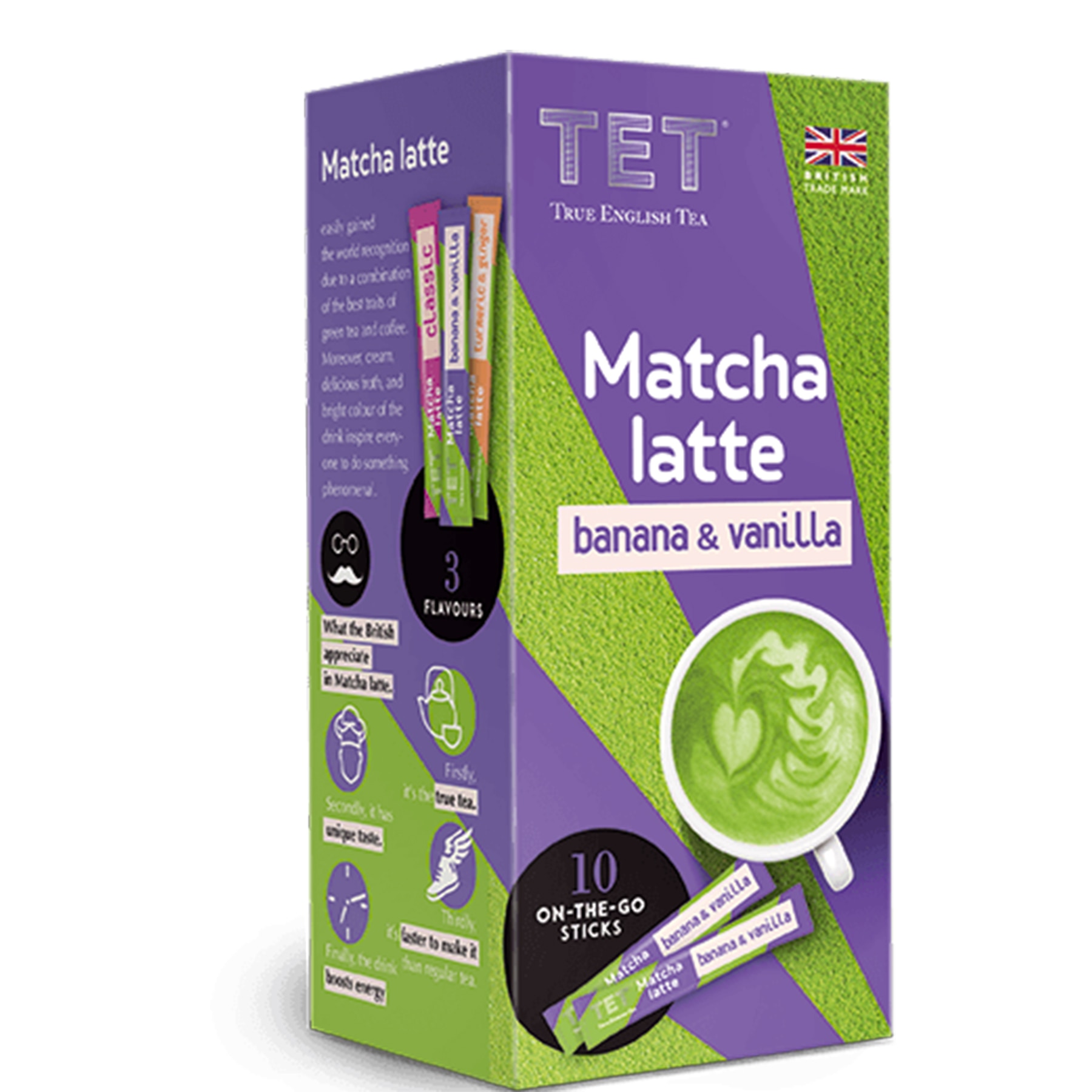 Ceai cu crema Tet Matcha Latte Banana and Vanilla Flavour, 10 pliculete, 10 g