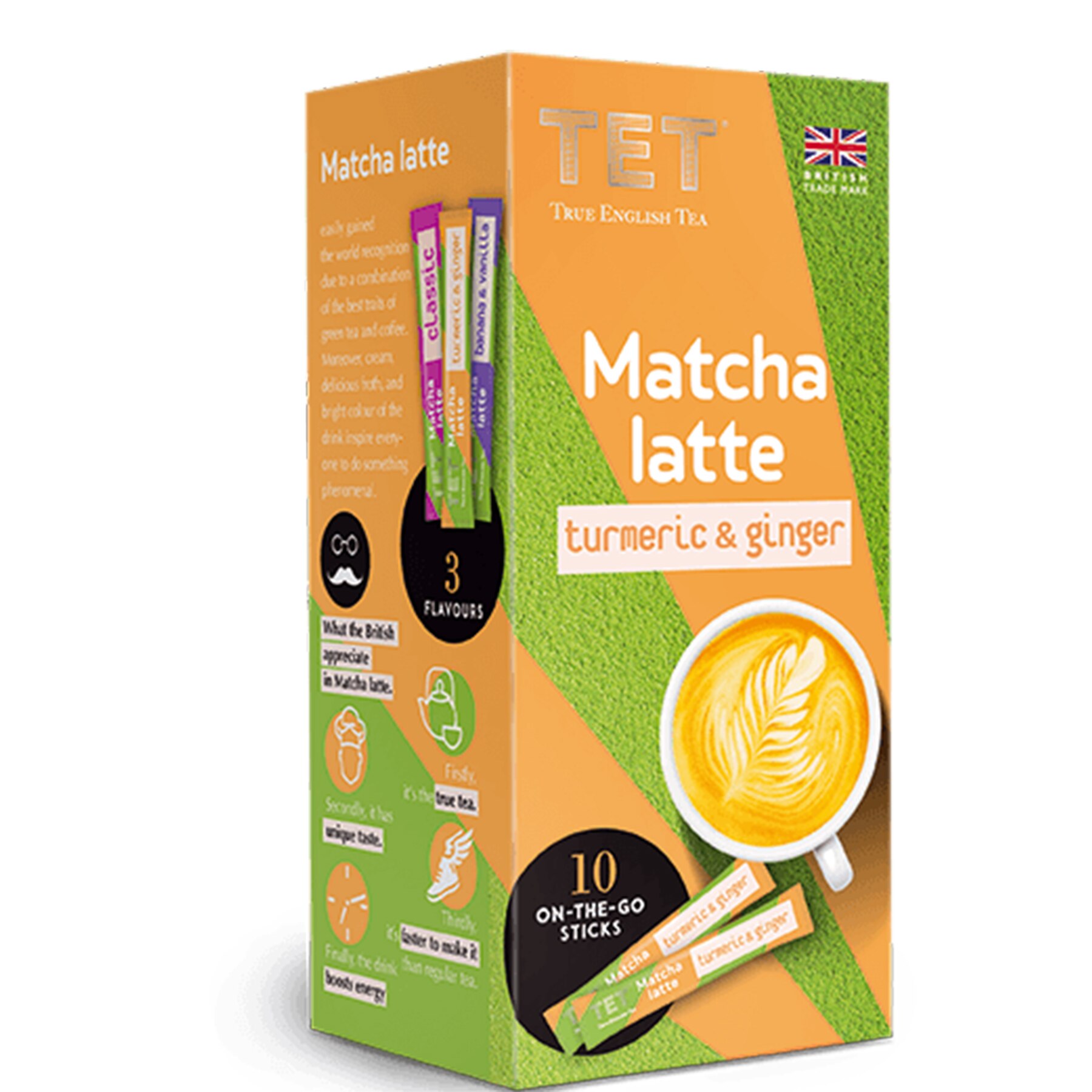 Ceai cu crema Tet Matcha latte Turmeric si ghimbir, 10 pliculete, 7 g
