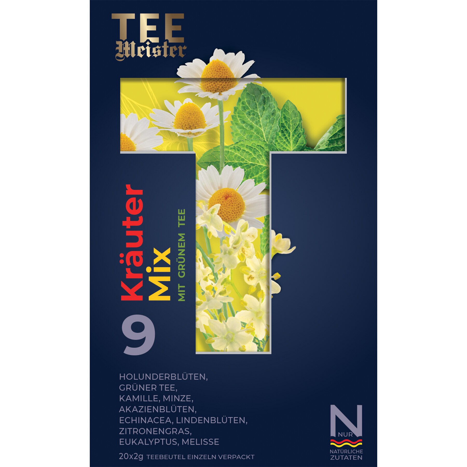 Ceai verde cu mix de 9 plante Tet TeaMaster, 20 pliculete, 40 g