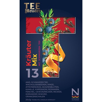 Ceai negru cu mix de 13 plante Tet TeaMaster, 20 pliculete, 40 g Ceai negru cu mix de 13 plante Tet TeaMaster, 20 pliculete, 40 g