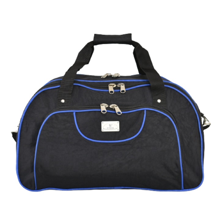Пътна чанта 2802-2, 50/30/25см, Текстил, Черна/Синя
