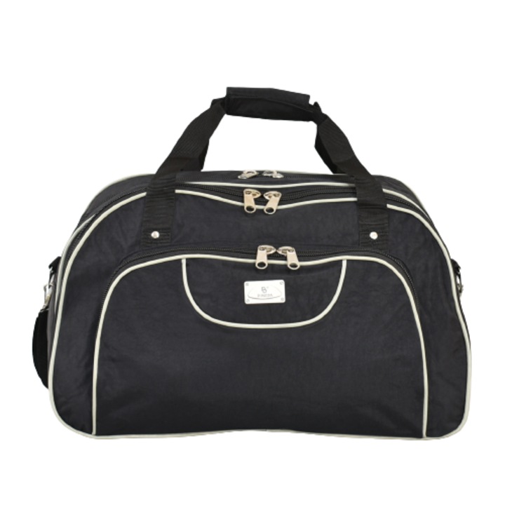 Utazótáska 2802-4, 50/30/25cm, textil, fekete/szürke