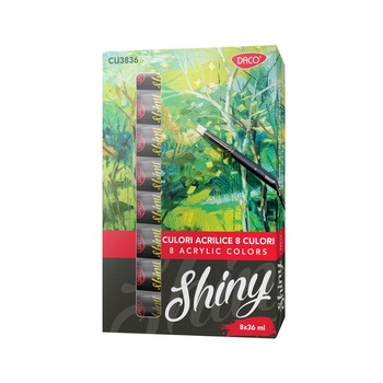 Vopsea acril, Daco, 8 culori, 36 ml/tub Vopsea acril, Daco, 8 culori, 36 ml/tub