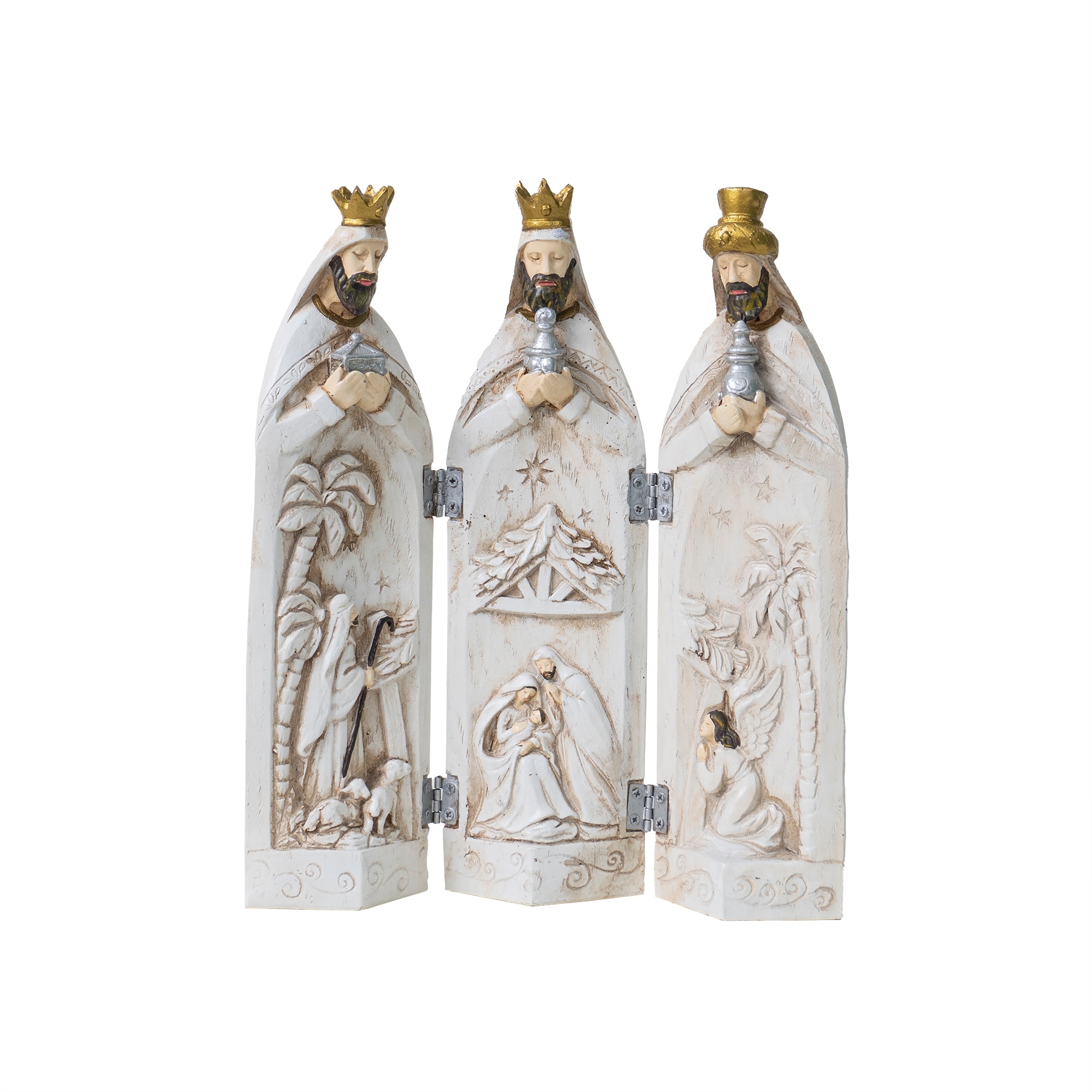 Decoratiune Craciun din ceramica, 3 magi, inaltime 26cm / CD5016