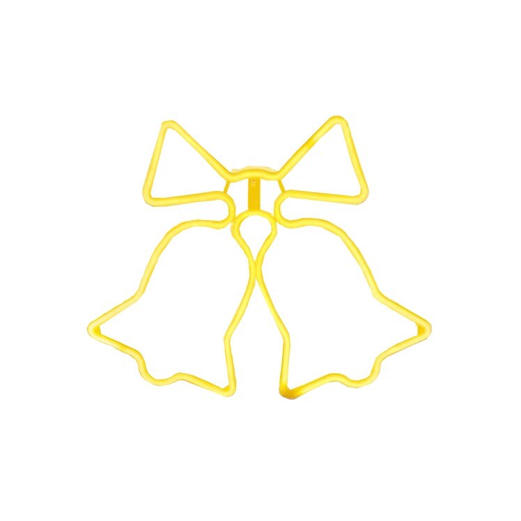 Clopotei decorativi luminosi, pentru Craciun, rezistenti la apa, suspendabili usa si geam, IP65, 50 x 60 cm, alb cald
