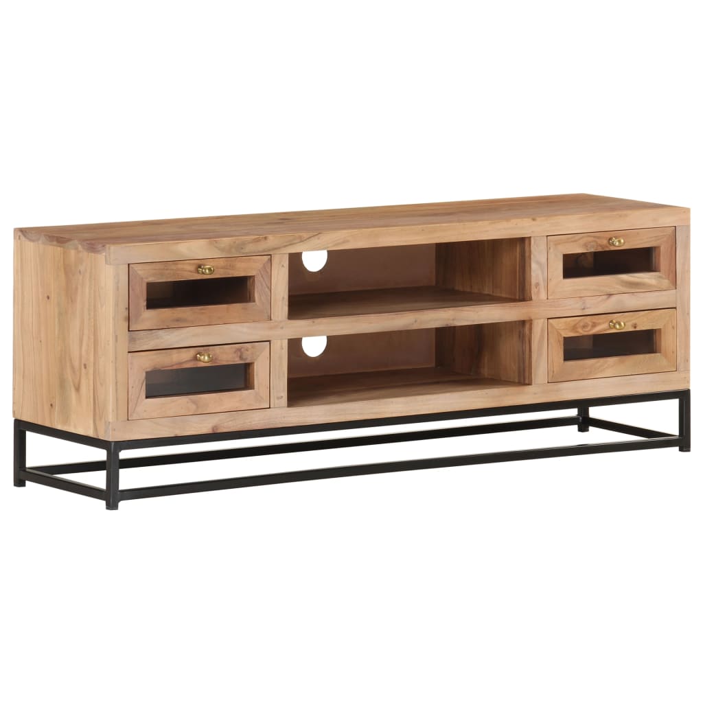 Comoda TV vidaXL, Lemn de acacia, 110 x 30 x 40 cm, Maro