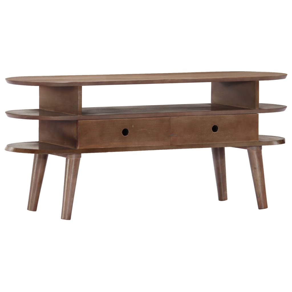Comoda TV cu sertare din lemn masiv vidaXL, Lemn, 110 x 35 x 50 cm, Maro