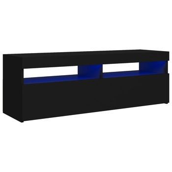 Comoda TV cu lumini LED RGB vidaXL, PAL, 120 x 35 x 40 cm, Negru Comoda TV cu lumini LED RGB vidaXL, PAL, 120 x 35 x 40 cm, Negru