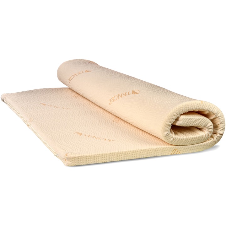 Husa saltea matlasata, Best Sleep, tencel, hipoalergenic, cu fermoar pe 3 laturi, 70x200x21 cm