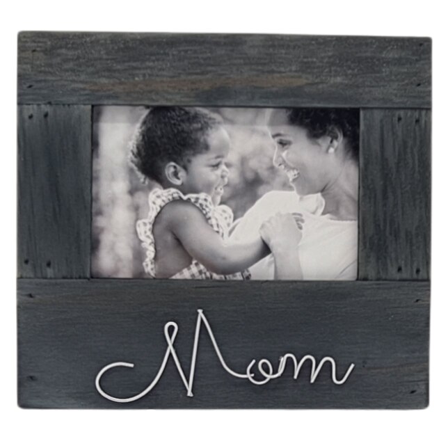 Rama foto cu mesaj MOM , 21.5 x 21.5 x 19.5 cm , Gri