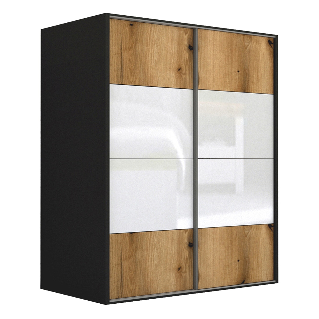 Dressing Genarom LEX A, Stejar Wotan / Gri Lucios, 221 x 240 x 66 cm