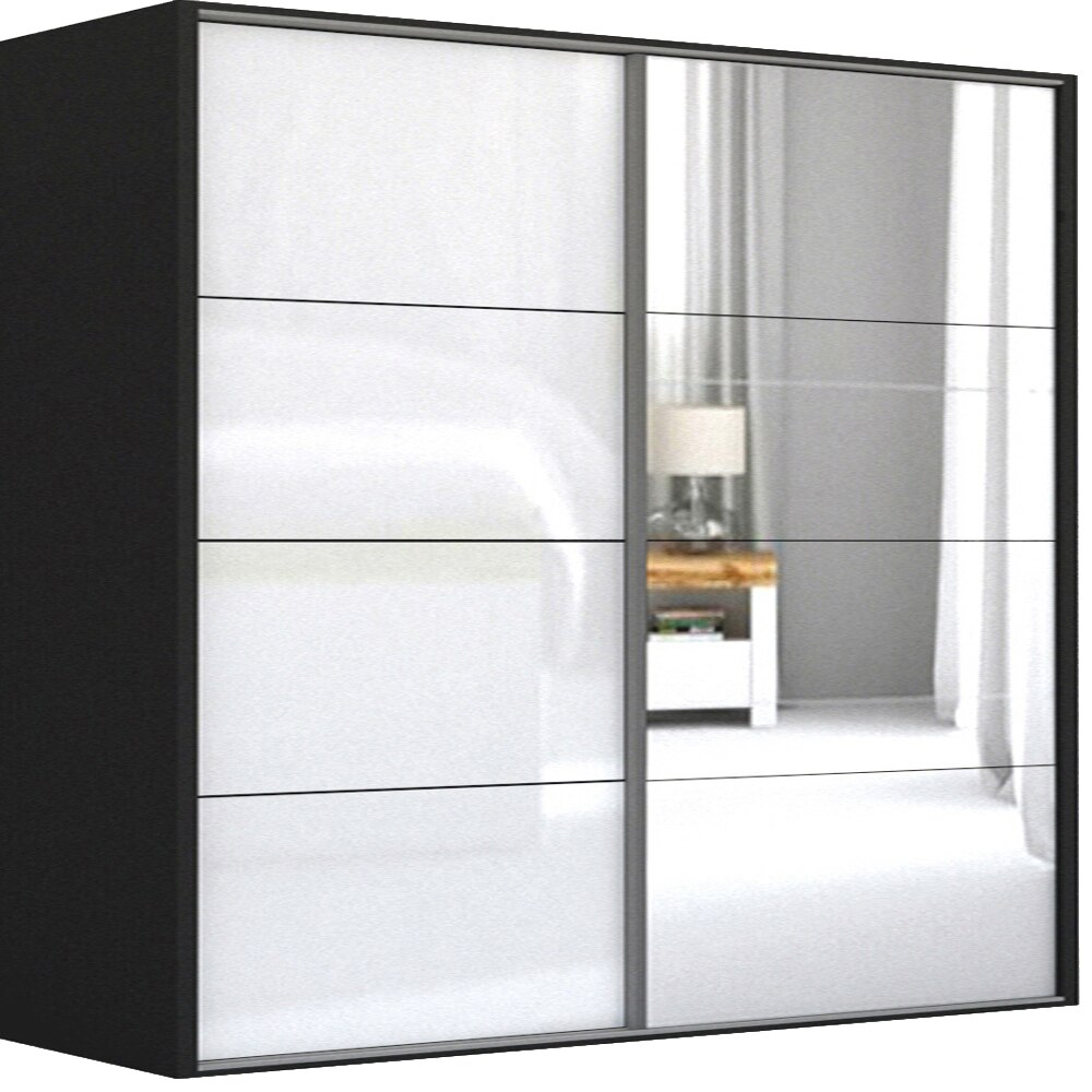 Dressing Genarom LEX A, Gri Lucios / Oglinda L, 241 x 240 x 66 cm