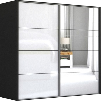 Dressing Genarom LEX C, Gri Lucios / Oglinda L, 241 x 240 x 66 cm Dressing Genarom LEX C, Gri Lucios / Oglinda L, 241 x 240 x 66 cm