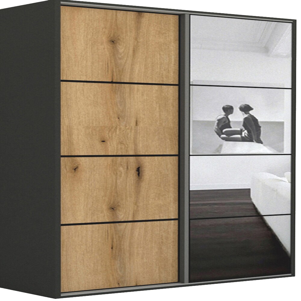 Dressing Genarom LEX B, Stejar Wotan / Oglinda L, 241 x 240 x 66 cm