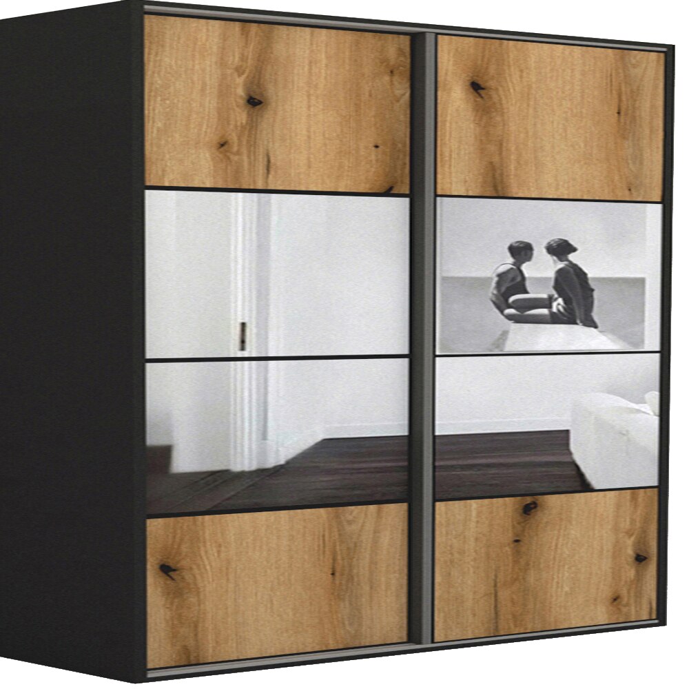 Dressing Genarom LEX B, Stejar Wotan / Oglinda M, 241 x 240 x 66 cm