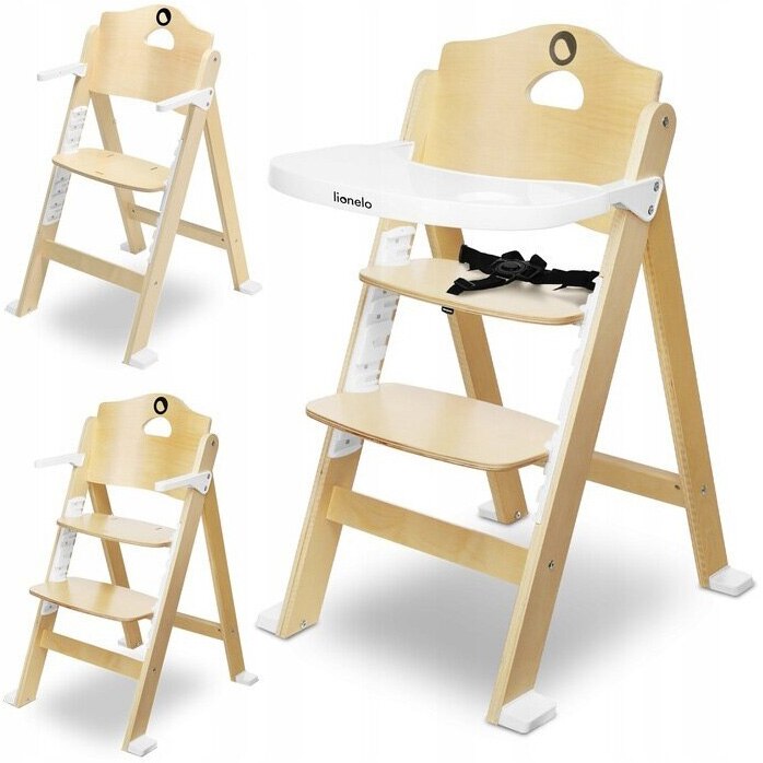 Scaun de masa 3 in 1 Lionelo Floris, White Natural