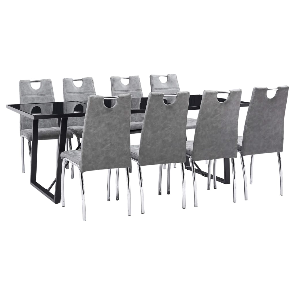 Set mobilier. de bucatarie vidaXL, Piele artificiala, Gri