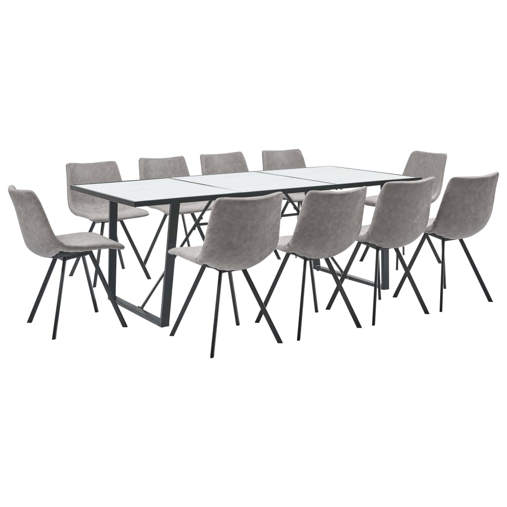 Set mobilier de .bucatarie. vidaXL, Piele artificiala, Gri