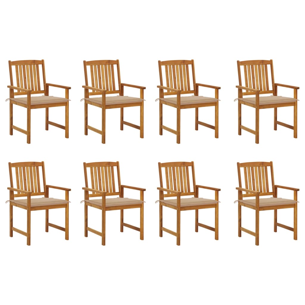Set Scaune gradina cu perne, 8 buc, lemn masiv de acacia maro 3078169 61 x 57 x 92 cm