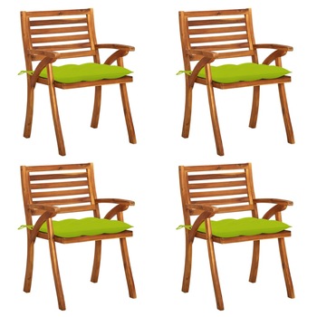 Set Scaune de gradina cu perne, 4 buc, lemn masiv de acacia 3075200 Set Scaune de gradina cu perne, 4 buc, lemn masiv de acacia 3075200