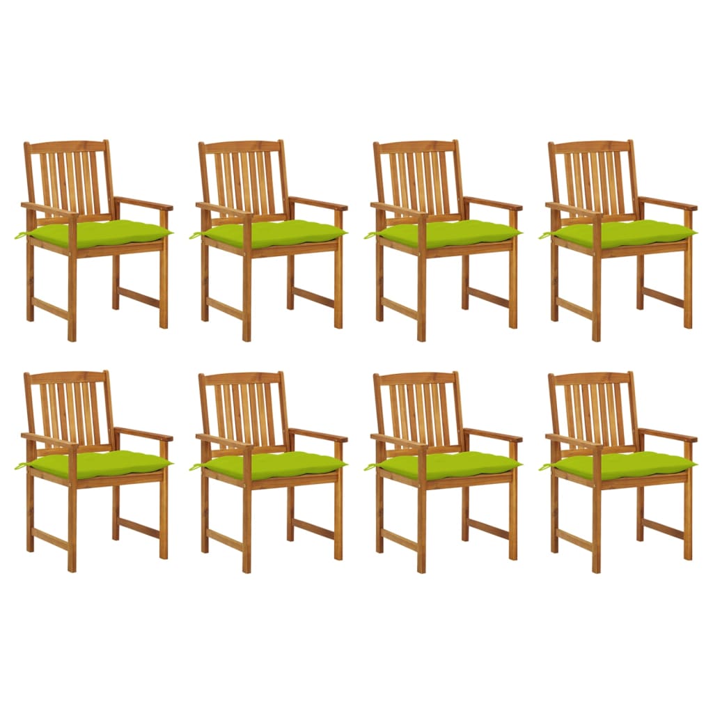 Set Scaune gradina cu perne, 8 buc, lemn masiv de salcam 3078204