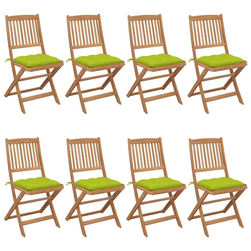Set Scaune de gradina pliabile cu perne, 8 buc, lemn masiv acacia 3075047 48,5 x 57 x 91 cm