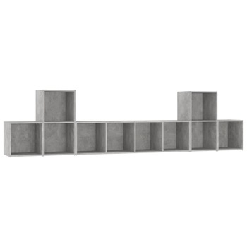 Set de 5 dulapuri TV cu montaj pe perete vidaXL, PAL, 142.5 x 35 x 36.5 cm, Gri beton Set de 5 dulapuri TV cu montaj pe perete vidaXL, PAL, 142.5 x 35 x 36.5 cm, Gri beton