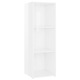 Set de 4 comode TV cu montaj pe perete din pal extralucios vidaXL, PAL, 107 x 35 x 37 cm, Alb