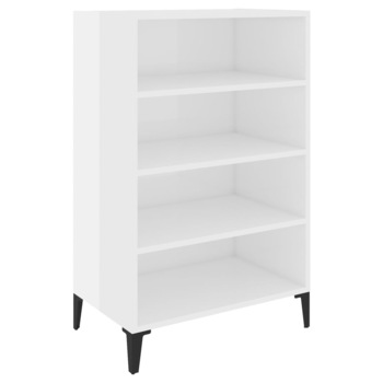 Comoda 4 rafturi, vidaXL, PAL-Lemn eucalipt, 57x35x90 cm, Alb extralucios Comoda 4 rafturi, vidaXL, PAL-Lemn eucalipt, 57x35x90 cm, Alb extralucios
